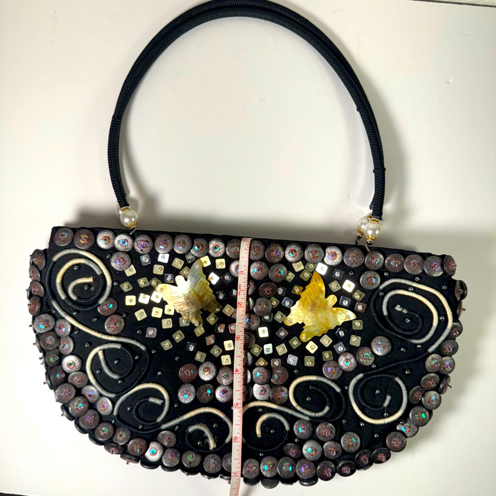 Mido Collection Black Beaded Shoulder Bag - Picture 8 of 12